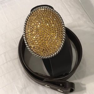 Belt Buckle  Swarovski crystals. Custom Made,